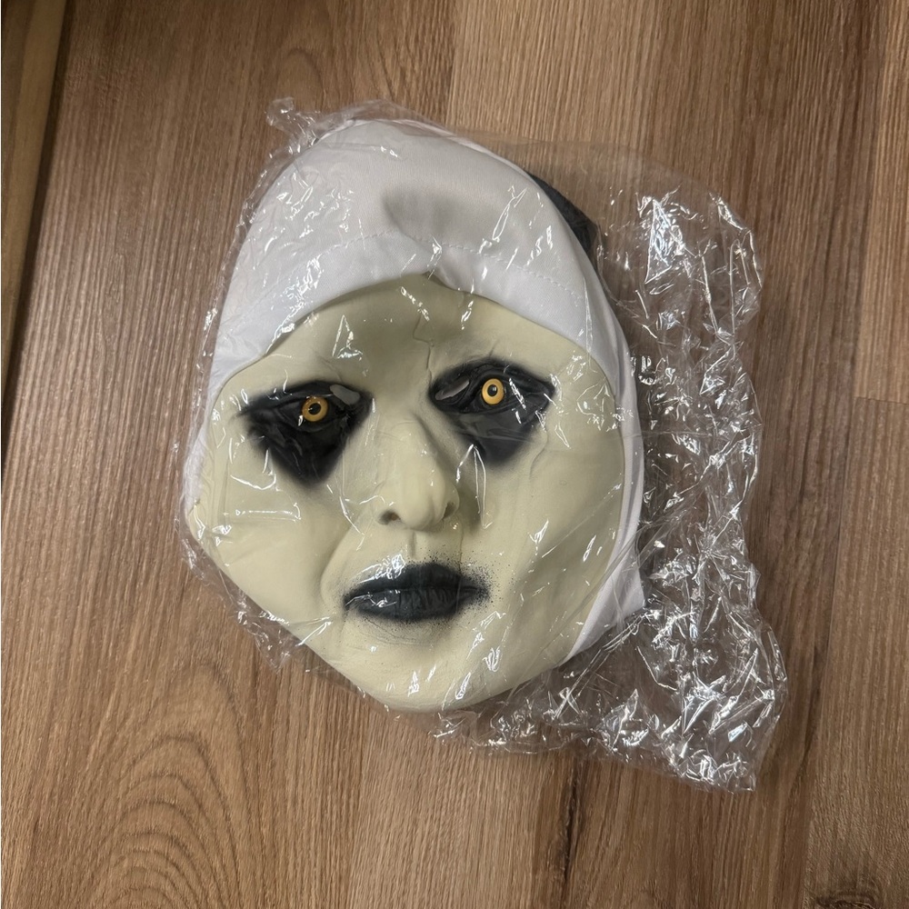 The Horror Scary Nun Latex Mask w/Headscarf Valak Cosplay for Halloween Costume